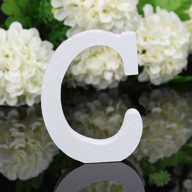 White Standing Mountable Wood Letter C