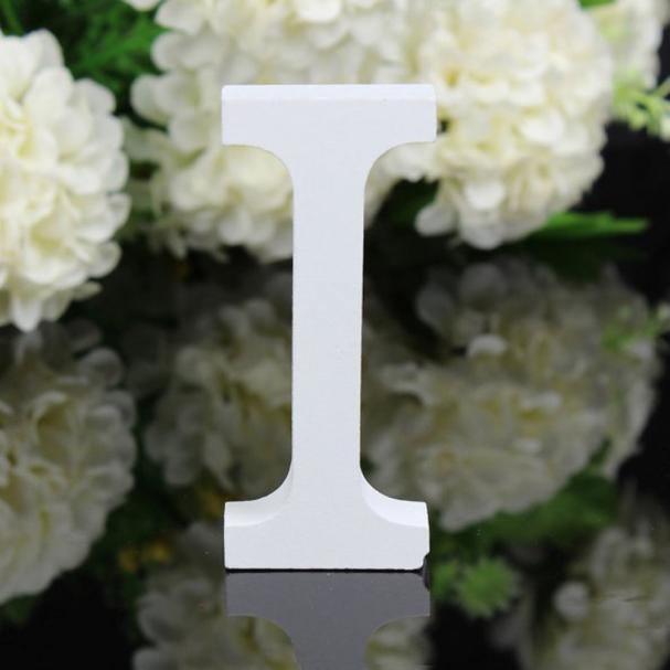 White Standing Mountable Wood Letter I