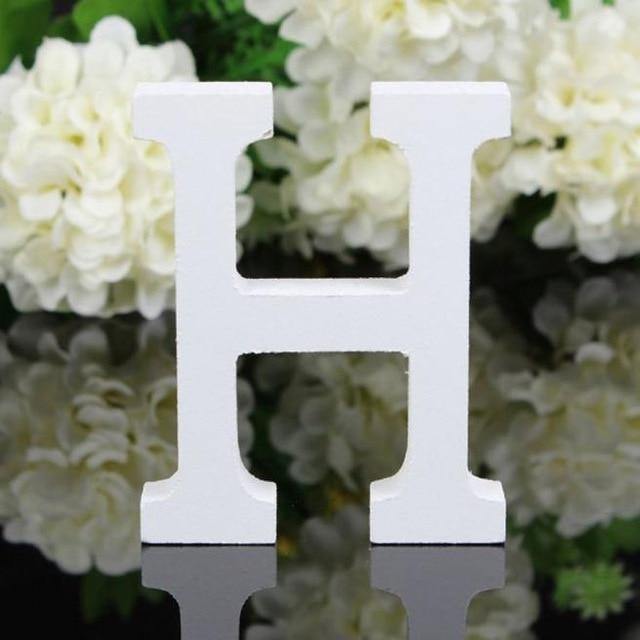 White Standing Mountable Wood Letter H