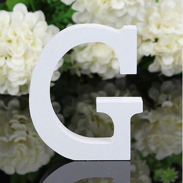 White Standing Mountable Wood Letter G