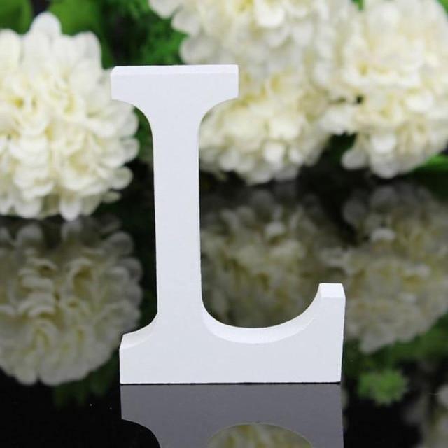 White Standing Mountable Wood Letter L