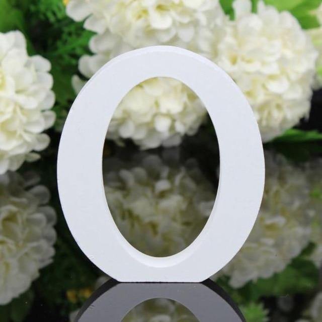 White Standing Mountable Wood Letter O