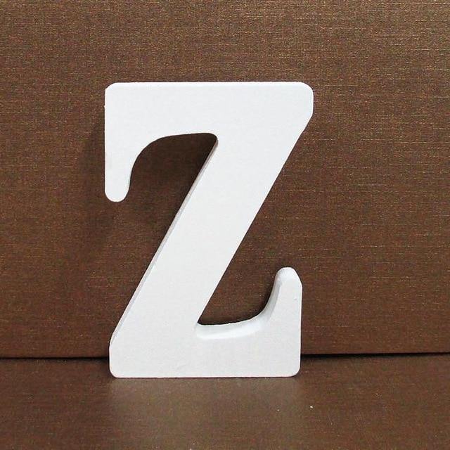White Standing Mountable Wood Letter Z