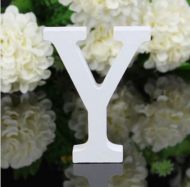 White Standing Mountable Wood Letter Y