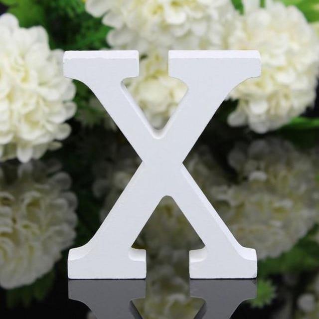 White Standing Mountable Wood Letter X