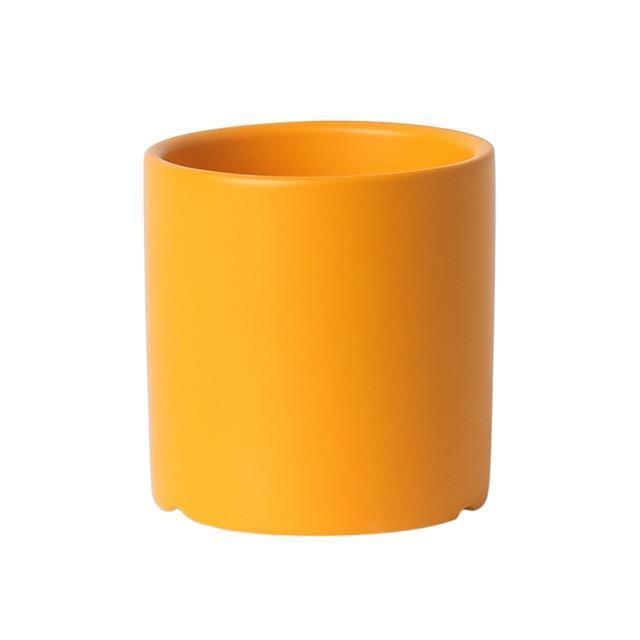 Vibrant Traditional Circular Ceramic Pot Planter Orange