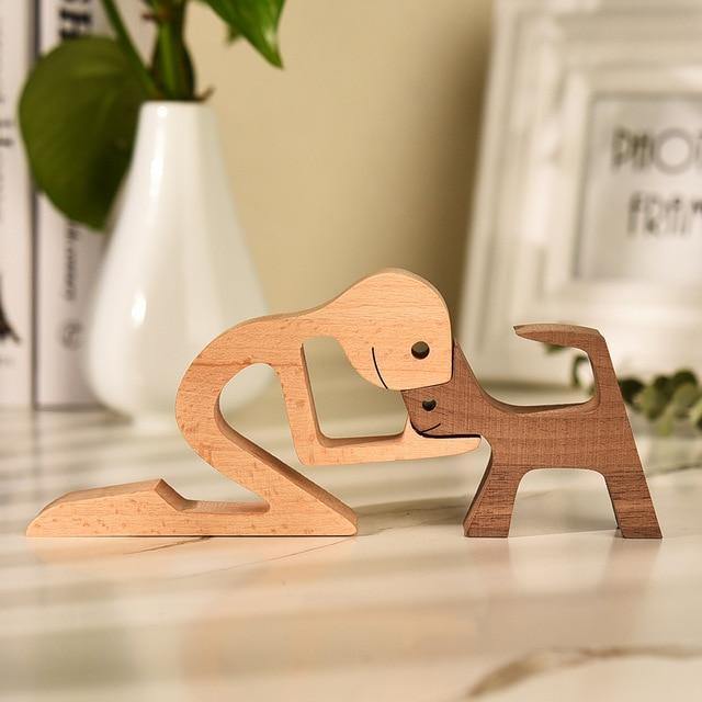 Wooden Figurines for Man's Best Friend Long Tail Man Regular