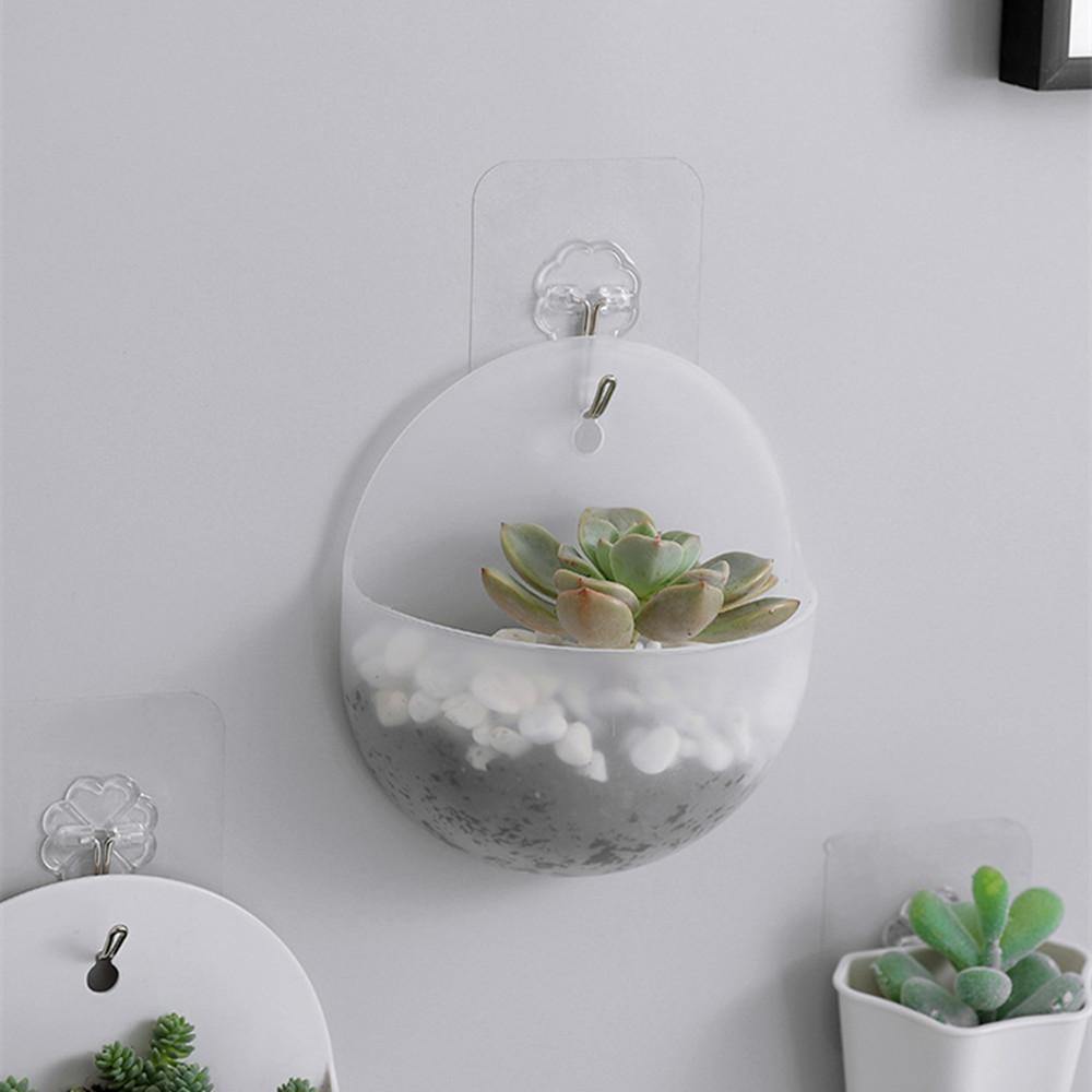 Angular Suspended Wall Planter Clear Circle