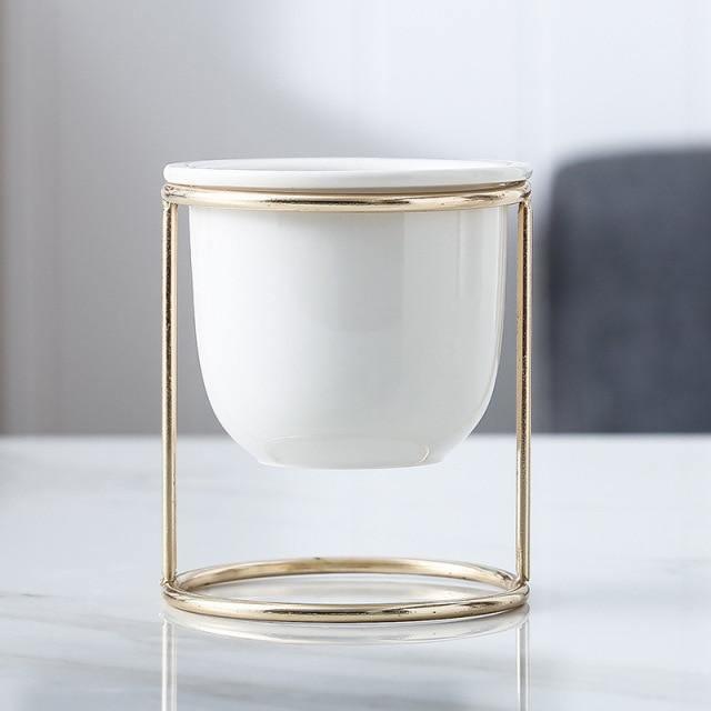 Regal Marble Ceramic Planter White