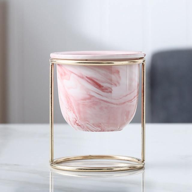 Regal Marble Ceramic Planter Pink