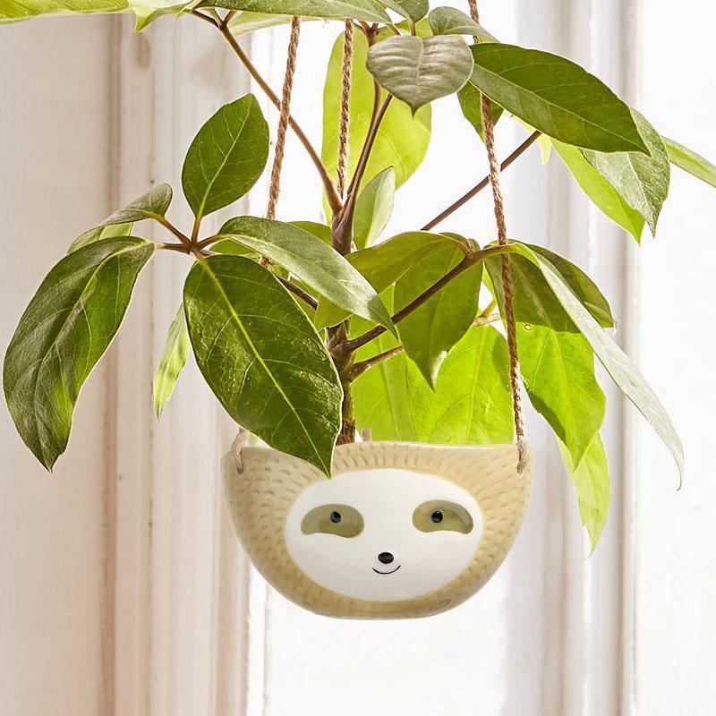 Lazy Ceramic Hanging Succulent Planter Tan Dish