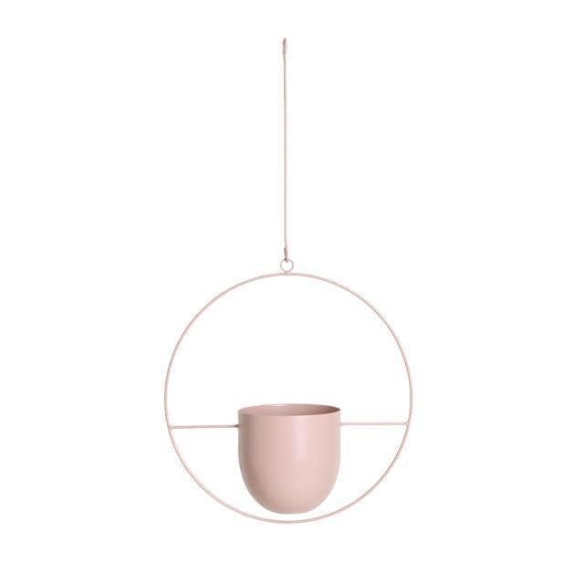 AeroHalo™ - Metal Hanging Planter LightPink Round