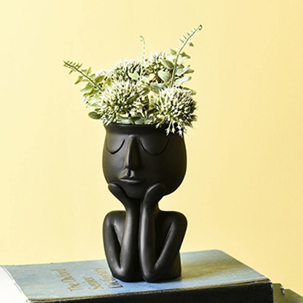 Gentle Grace Ceramic Planter Black