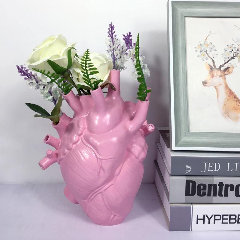 Heart-Shaped Ceramic Vase Pink
