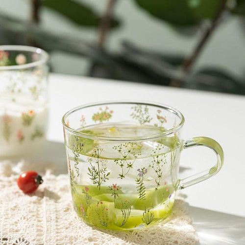 Botanica Glass Short Mug with Measuring Lines