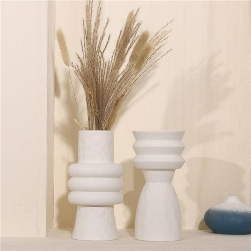 Alora White Pottery Vases Tapered