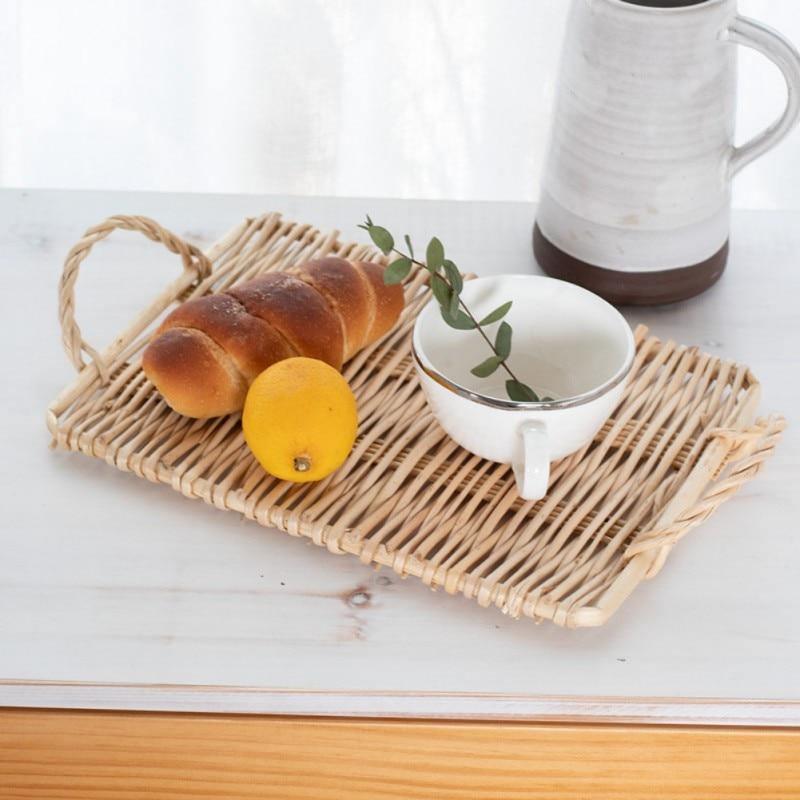 Rattan Woven Serving Tray Rectangle