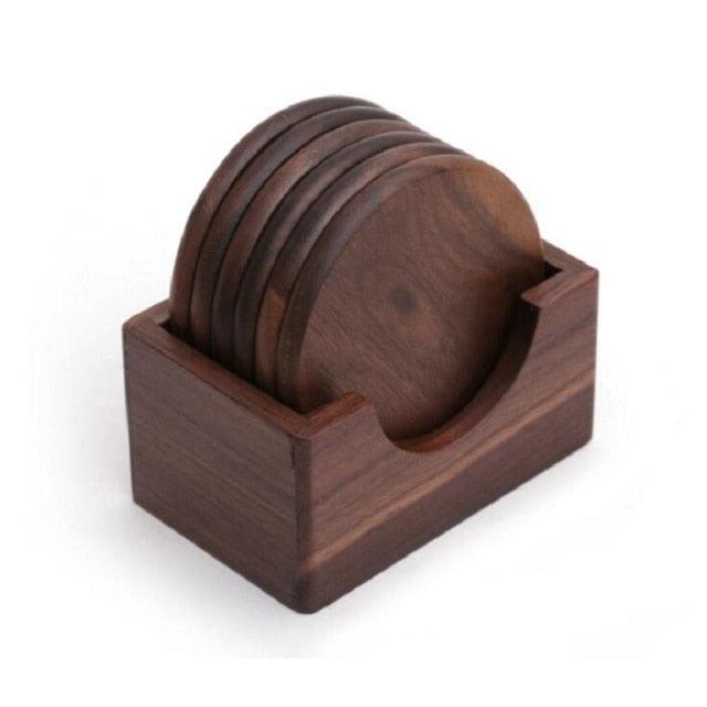 Wooden Coasters 6-Pack SaddleBrown
