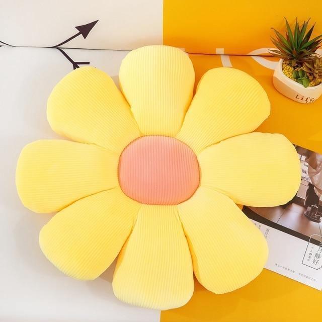PetalPlush Cushion Pillow Yellow