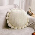 Croched Round Pompom Pillow-Sunflower