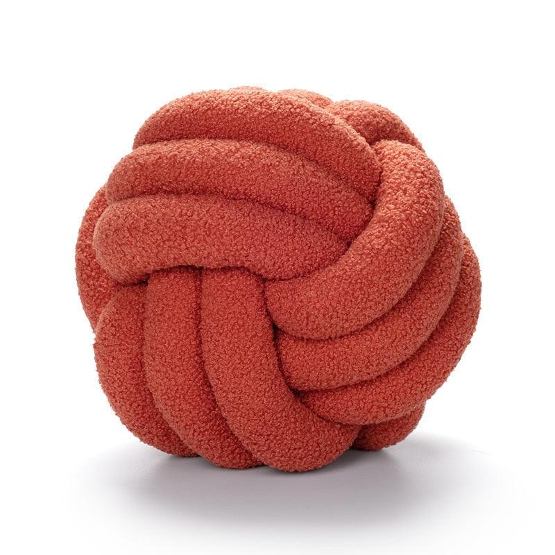 Triple Twist Cotton Fleece Cushion Indian Red