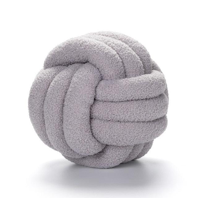 Triple Twist Cotton Fleece Cushion LightGray