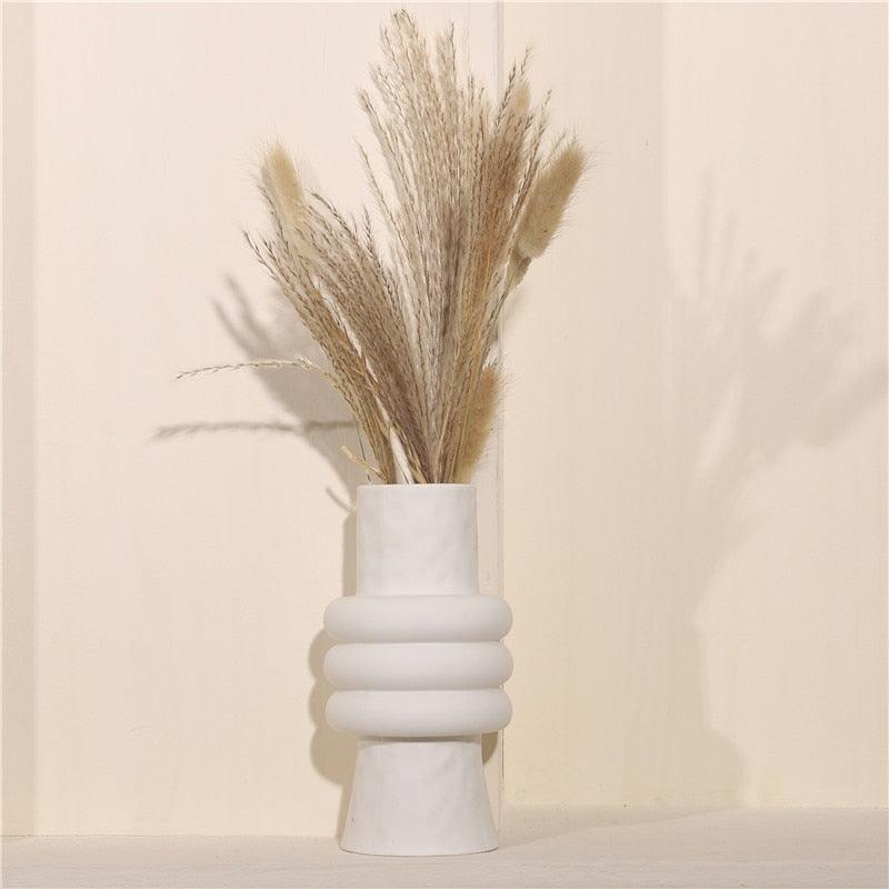 Alora White Pottery Vases Center Rings