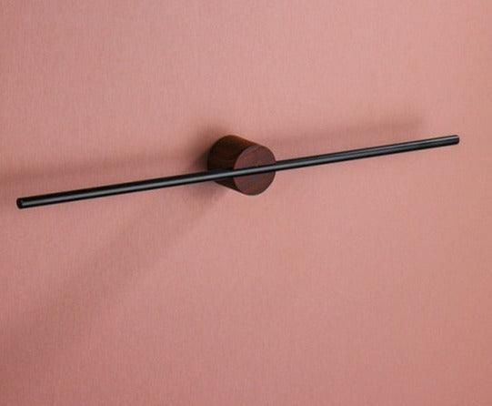 Sleek Contemporary Metal Towel Rack Large Wood SaddleBrown Black