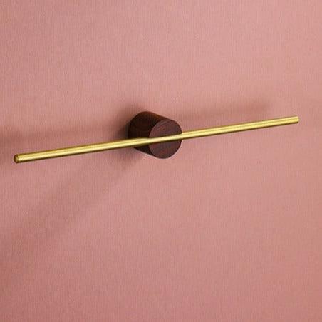 Sleek Contemporary Metal Towel Rack Small Wood SaddleBrown Gold