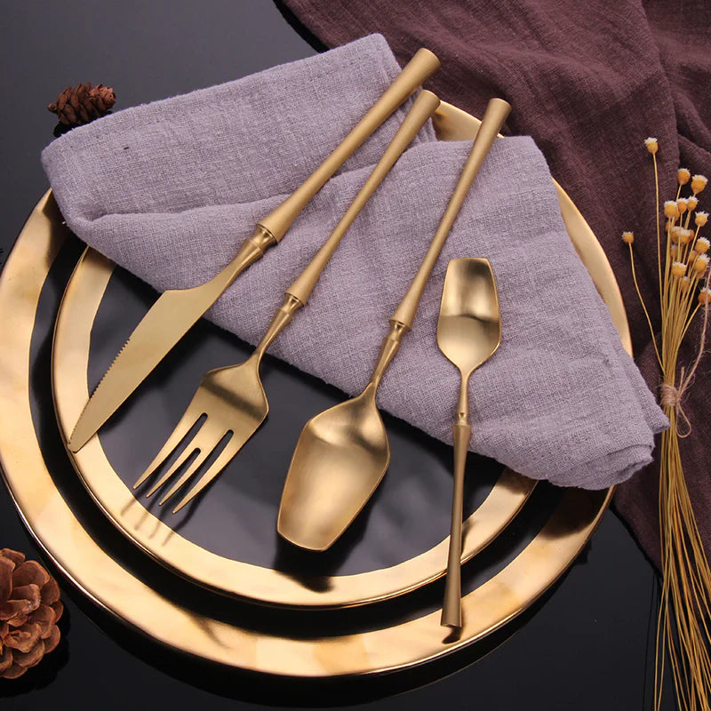 Monza Gold Flatware Set – 18/10 Steel