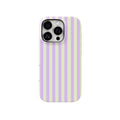 Lavender Preppy Striped iPhone Case