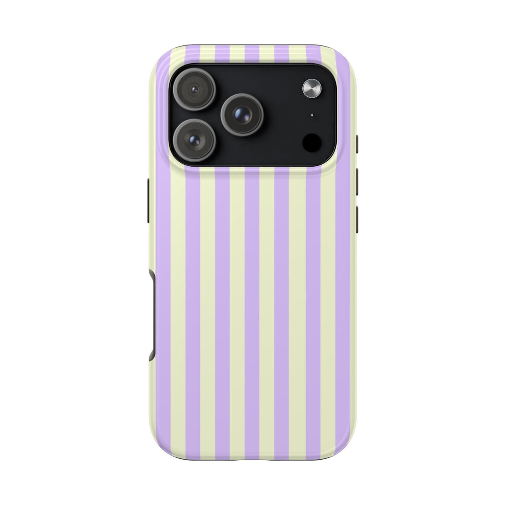 Lavender Preppy Striped iPhone Case