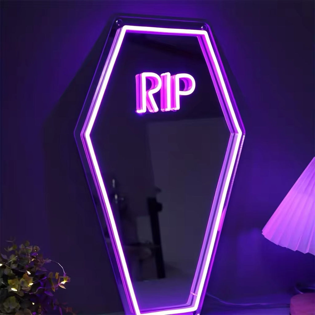 Coffin Neon Mirror Sign