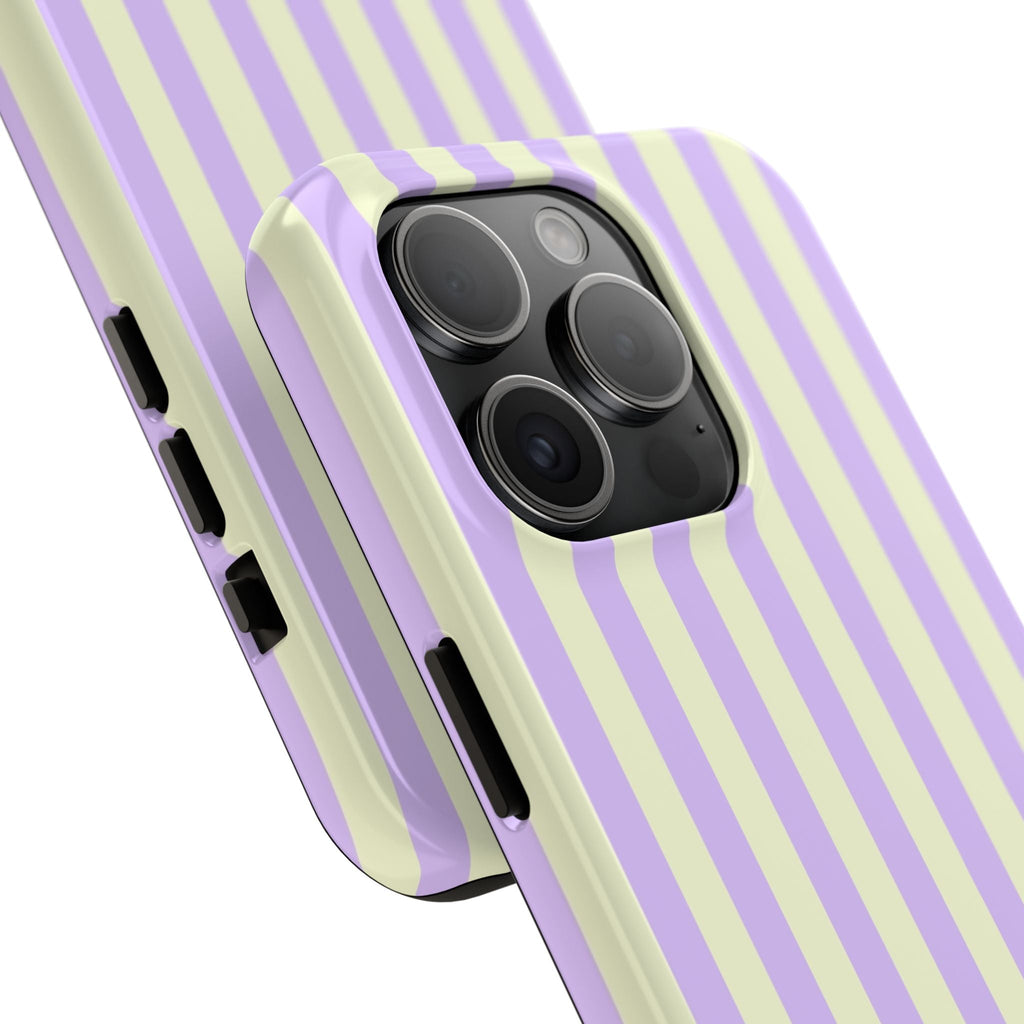 Lavender Preppy Striped iPhone Case