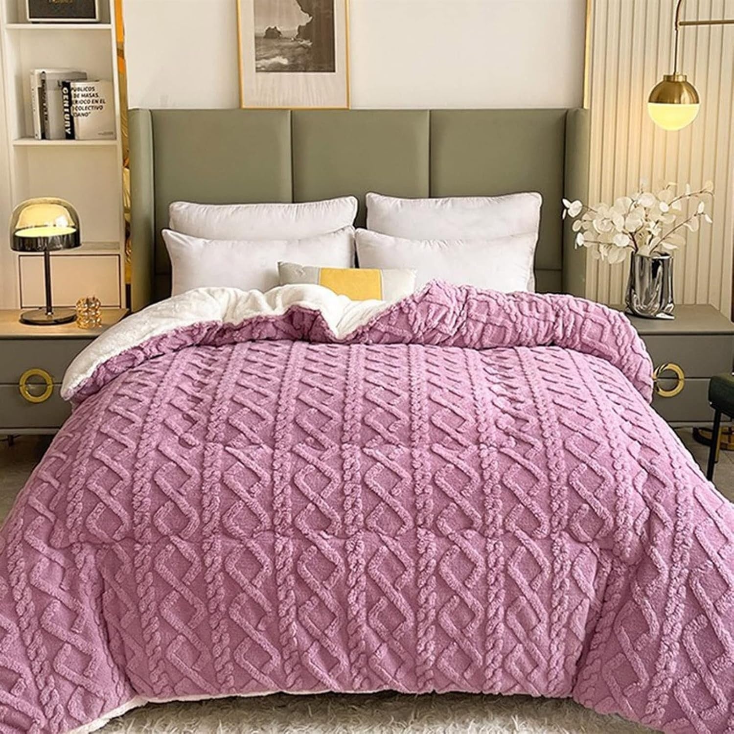 Thick Snuggle Sherpa Blanket Velvet Whisper
