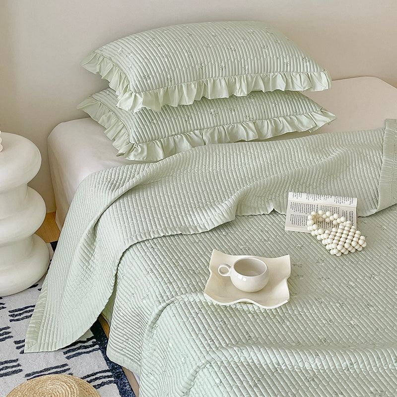 Tencel 3-Piece Quilt Set – Lightweight & Breathable Mint Green