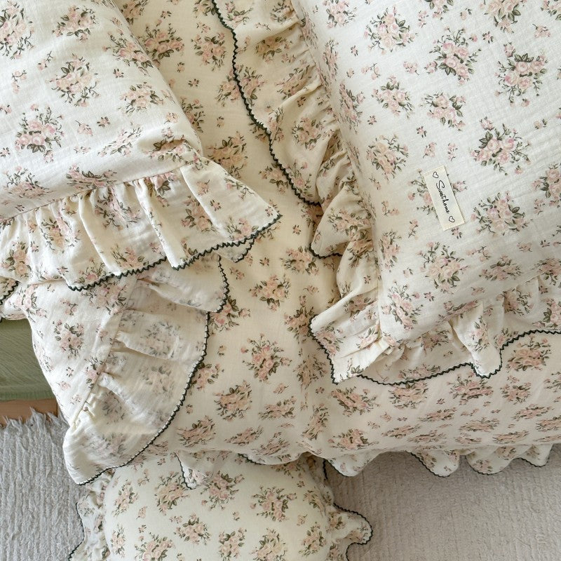 Round Ruffle Decorative Pillows for Baby Nursery Flower