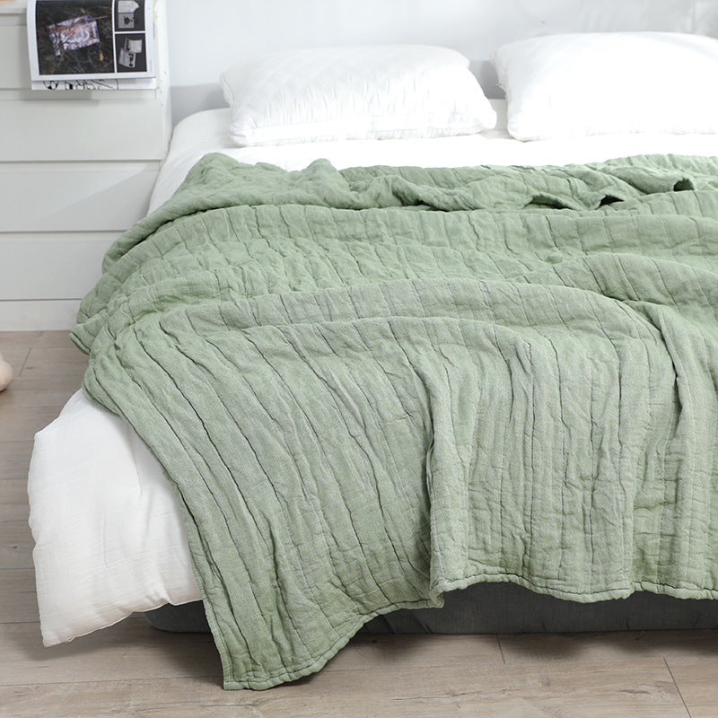 Cotton Muslin Thorw Blanket – Queen Size Olive