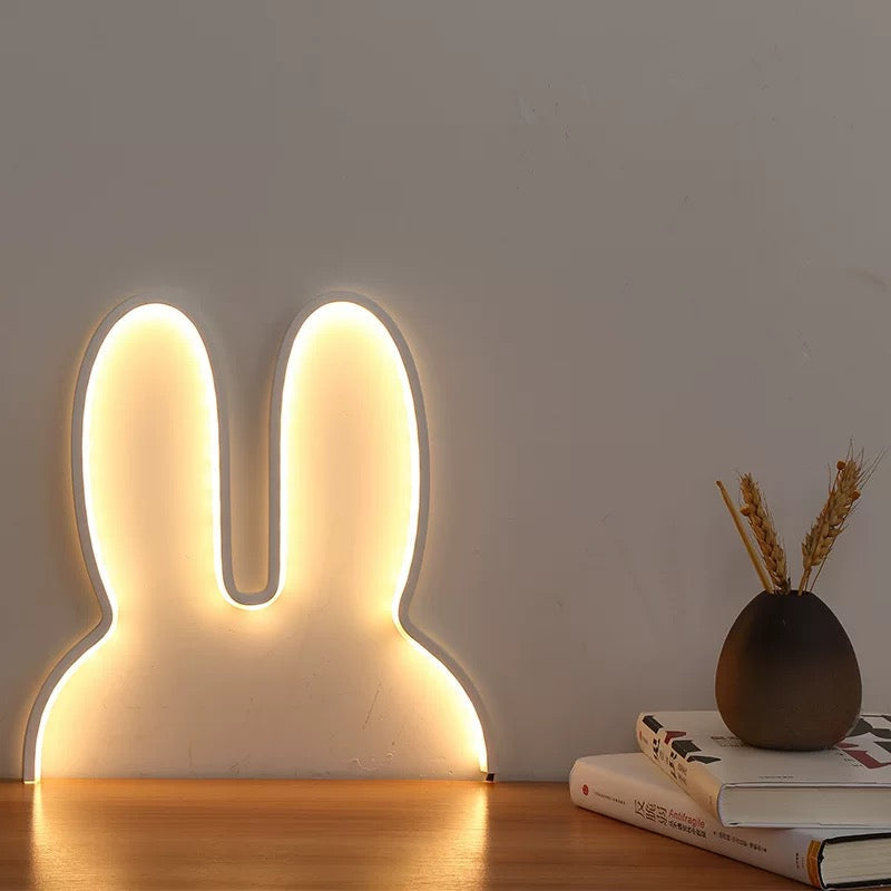Rabbit Neon LED Night Light White