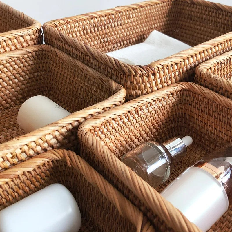 Rattan Storage Basket Organizer