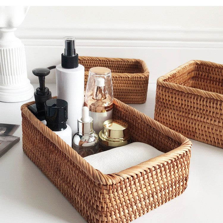 Rattan Storage Basket Organizer
