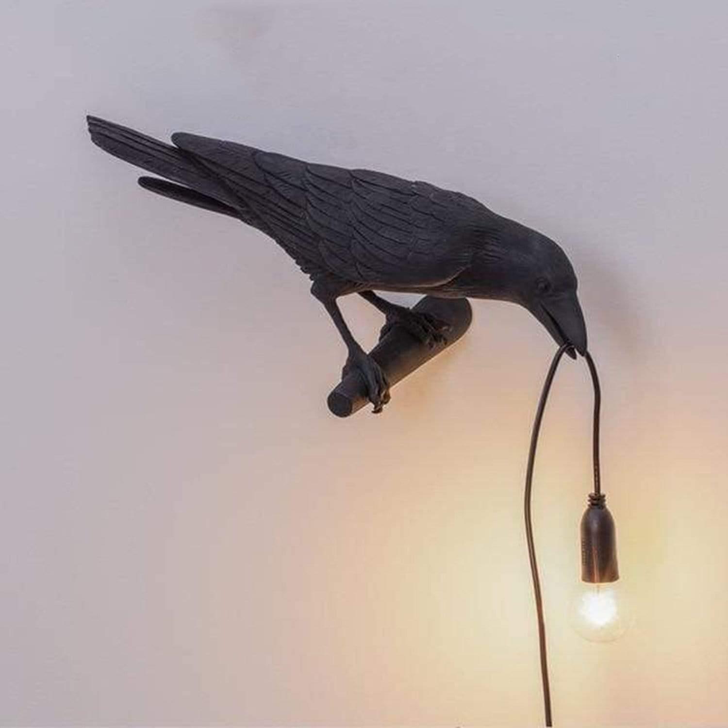 The Raven™ - Bird Lamp Black Wall Right