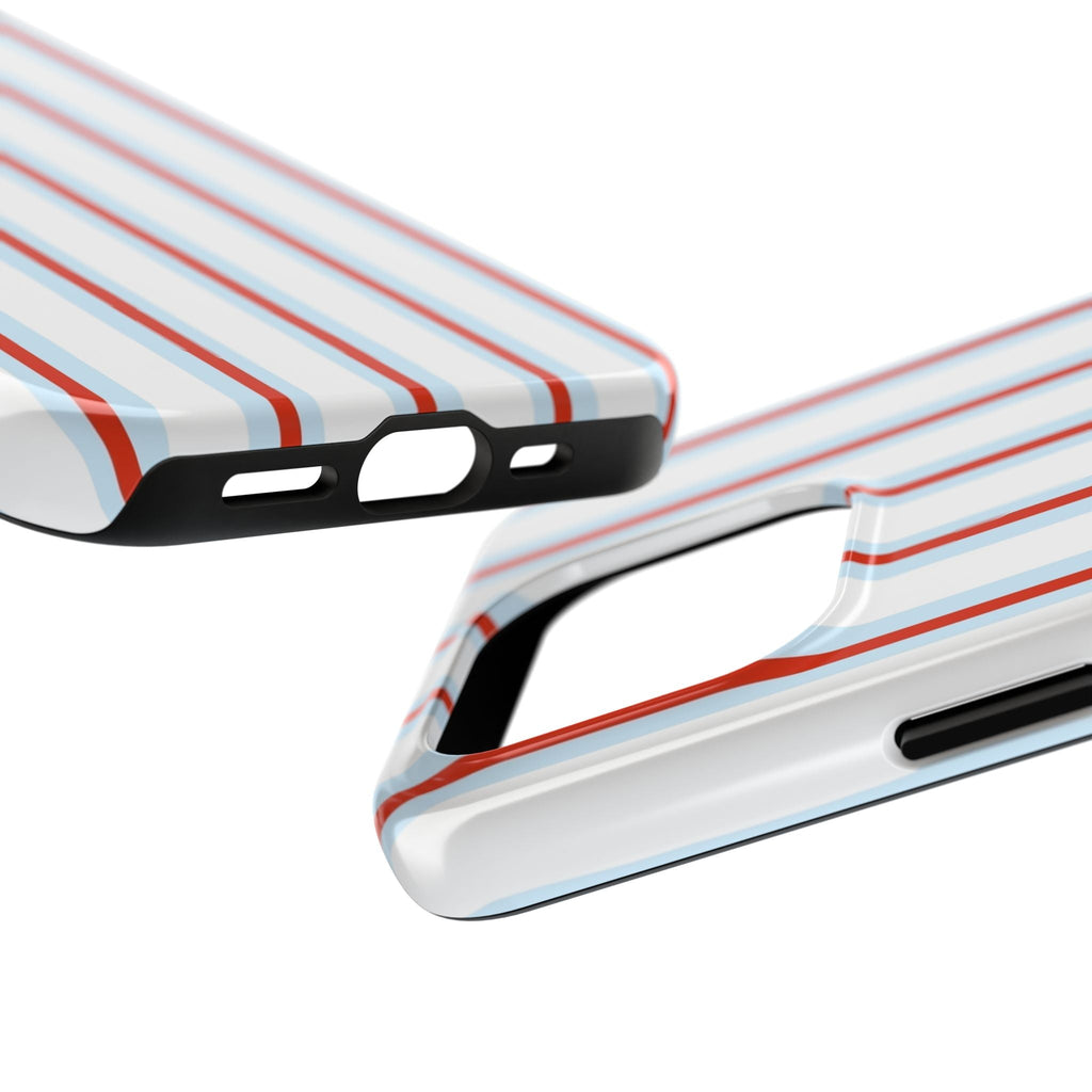 Retro Red & Blue Striped iPhone Case