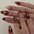 Red Baroque False Nails