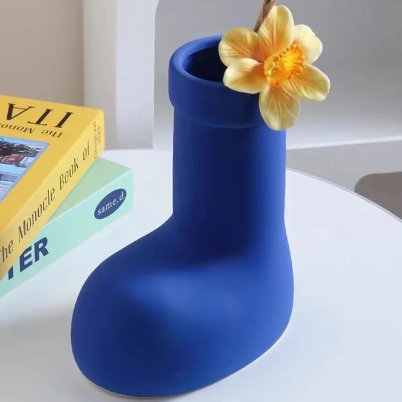 Vase Shoes Galoshes Blue