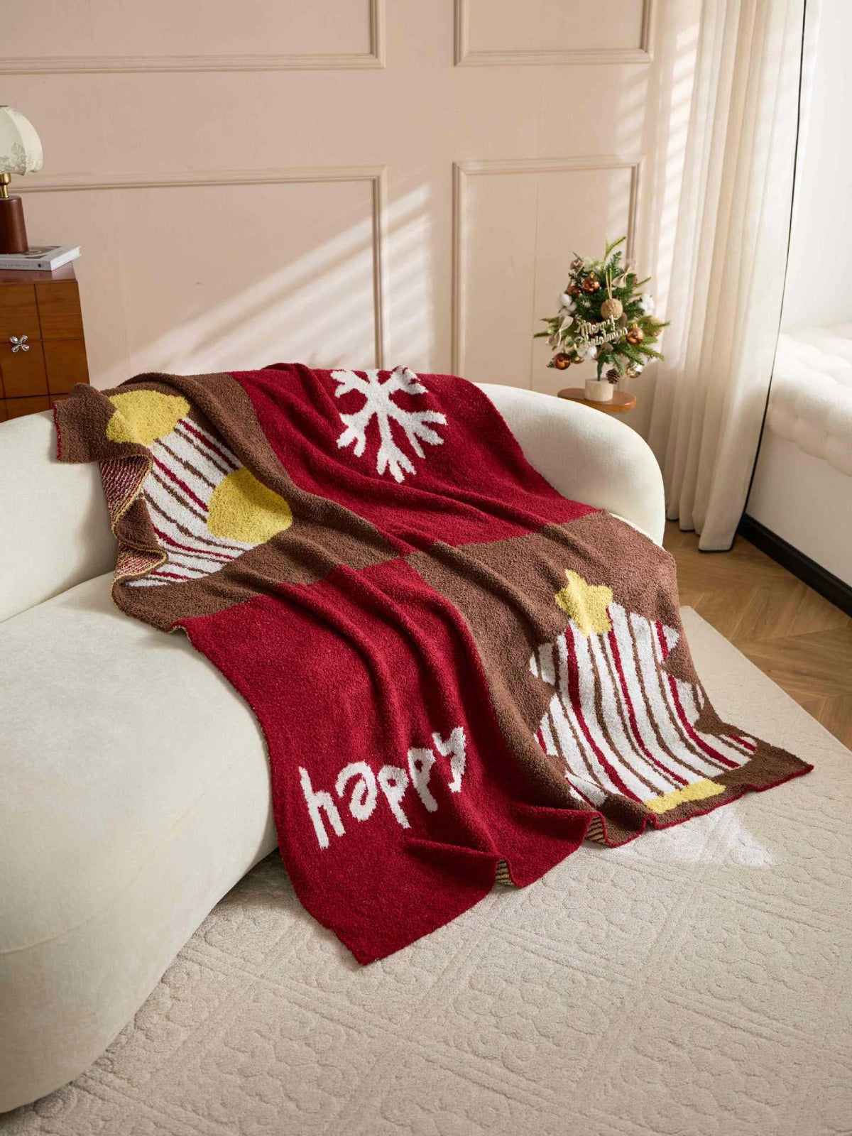 Christmas Stocking Plush Throw Blanket