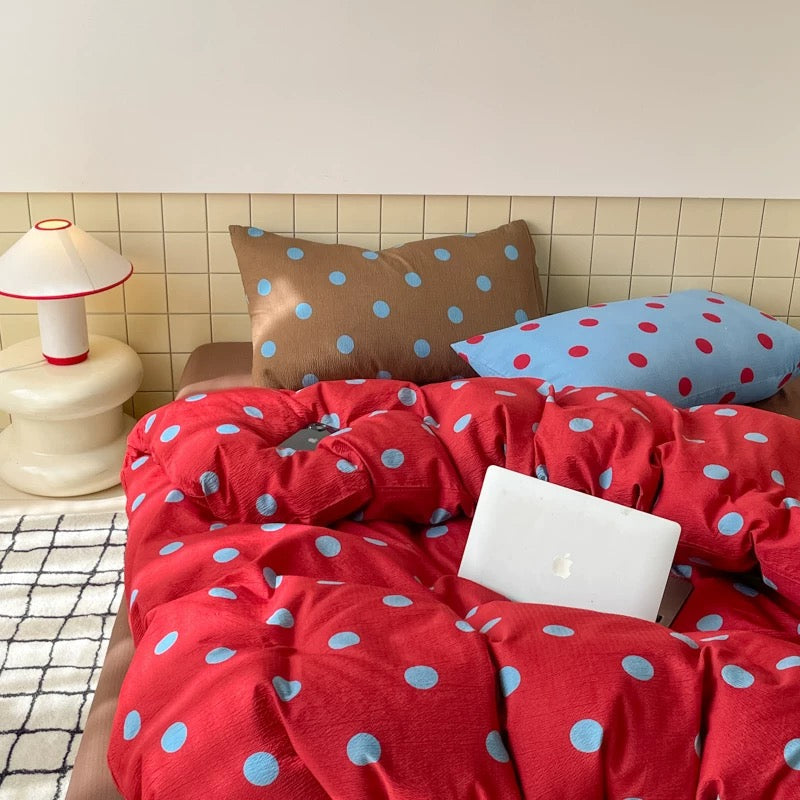Preppy Polka Dot Duvet Cover Set
