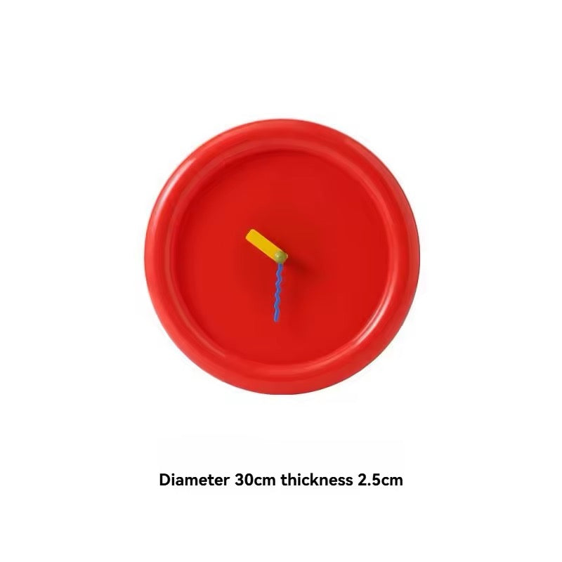 Retro Round Wall Clock Red