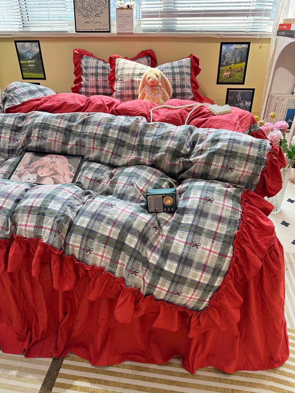 Sage Green Washed Cotton Duvet Cover Set