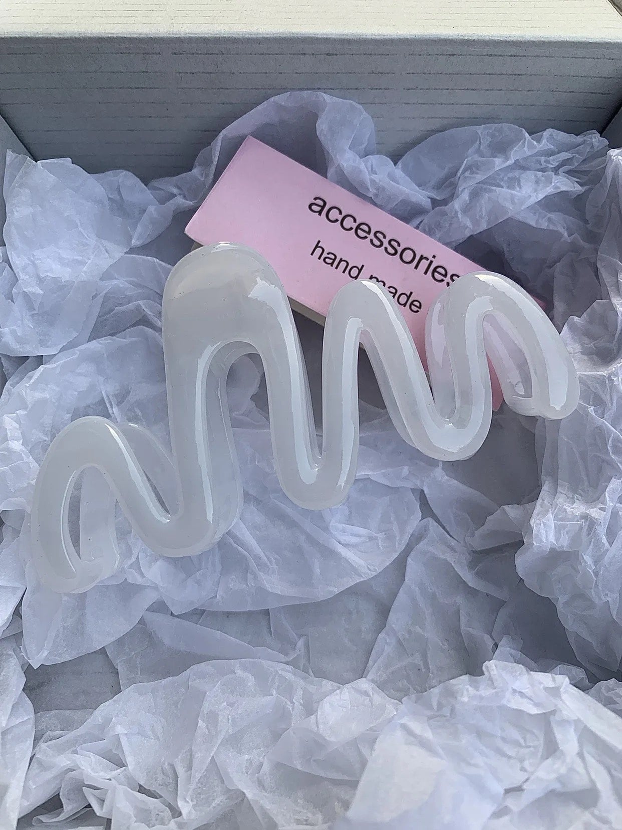 Colorful Jelly Wave Hairpin White